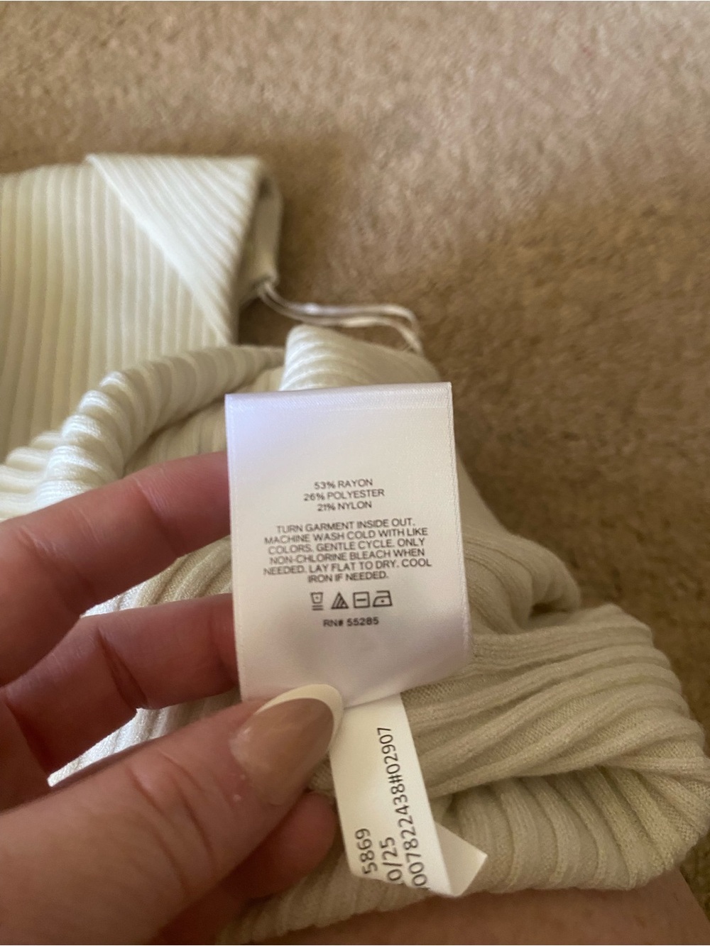Express Cream Ribbed Crossover Sleeveless Midi Sweater Dress M NWT - Picture 5 of 6